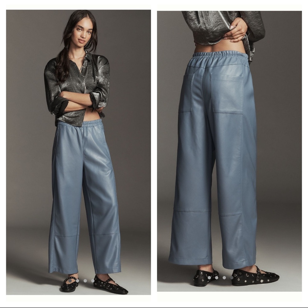 Pilcro Anthropologie The Izzie Relaxed Pull-On Barrel Pants
Faux Leather Edition